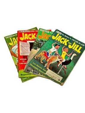 Jack and Jill Magazine Lot 4 1966 PB Book Vintage Childrens Daktari‎ Xmas